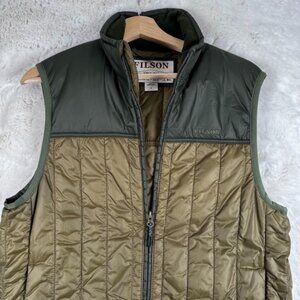 Filson Ultralight Vest Men's Small Puffer Quilted Primaloft Nylon Field Green